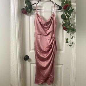 NWT Satin Dusty Rose Satin Dress